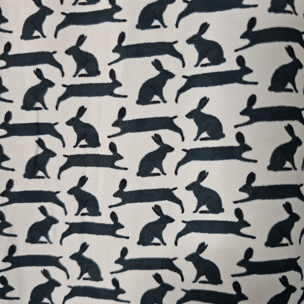 Loft Rabbit Print Button-Up Blouse, S - image 3